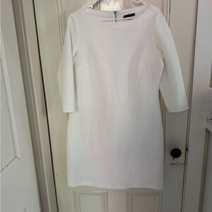 Tommy Hilfiger White Sheath Dress 3/4 Sleeve Bateau Neckline